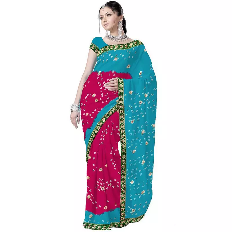 Marvellous Ethnic Pure Chiffon Tie N Dye Saree Deepawali Gift 178