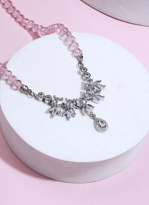 American Diamond Pink necklace 1