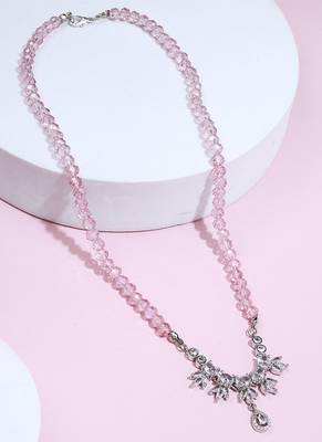 American Diamond Pink necklace 2
