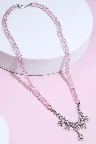 American Diamond Pink necklace