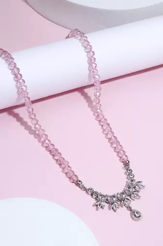 American Diamond Pink necklace