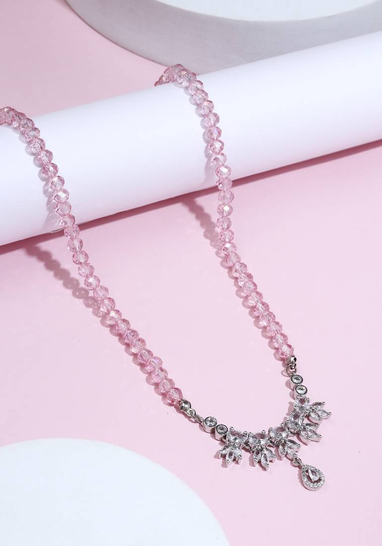 American Diamond Pink necklace