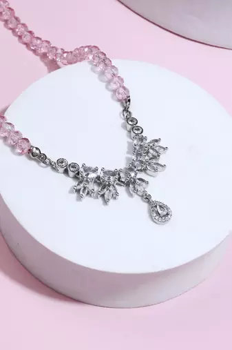 American Diamond Pink necklace