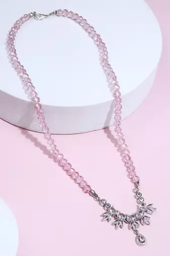 American Diamond Pink necklace