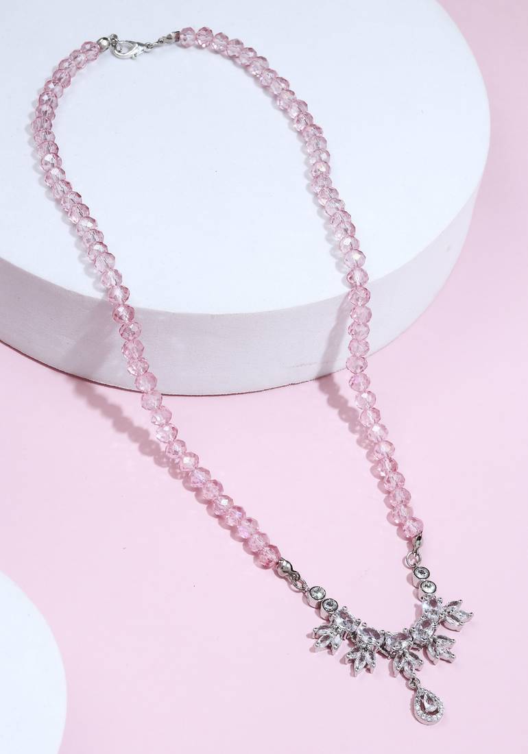 American Diamond Pink necklace