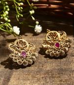 Gold-Plated Peacock Earrings