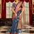 Blue Banarasi Tussar Silk Zari Woven Saree With Brocade Blouse For Women