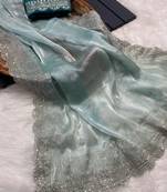 Morepeach Colour Pure Soft Burberry Zimmy Choo Silk Blend Sarees With Unstitched Blouse 