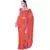Ethnic Designer Kota Doria Pure Cotton Orange Sari Deepawali Gift 202