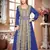 Navy-Blue color Handmade Moroccan Kaftan with hijjab