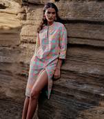 Peach cambric-combo printed jackets