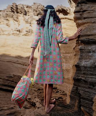 Peach cambric-combo printed jackets 5