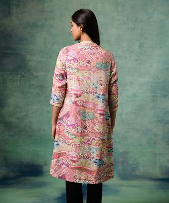 White cotton linen printed jackets 4
