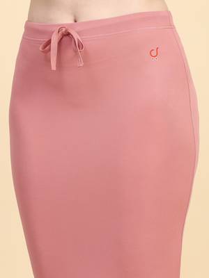 Trendmalls Peach Lycra Spandex Saree Shapewear Skirt Petticoat for Women 7