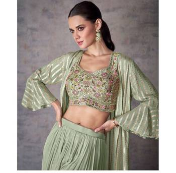 Mint Green Mehendi Palazzo Set for Women 2