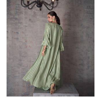 Mint Green Mehendi Palazzo Set for Women 3
