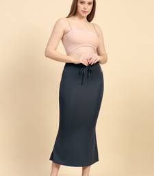 Grey Lycra Spandex Petticoat Skirts for Women Saree Shape Wear Dress