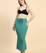Green Lycra Spandex Saree Shapewear Skirt Petticoat for Women