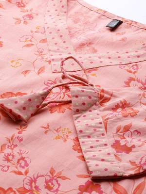 pink floral pure cotton fancy kurta with palazzo set 2