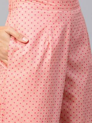 pink floral pure cotton fancy kurta with palazzo set 5