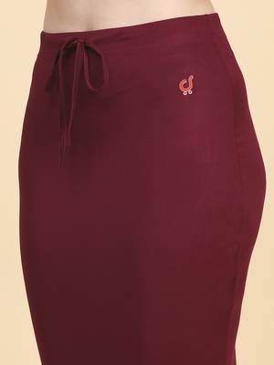 Trendmalls Maroon Lycra Spandex Saree Shapewear Skirt Petticoat for Women 5
