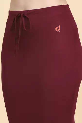 Trendmalls Maroon Lycra Spandex Saree Shapewear Skirt Petticoat for Women