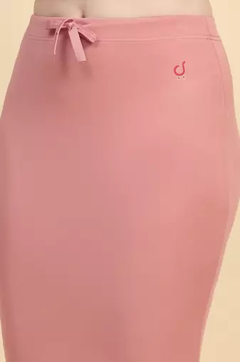 Trendmalls Pink Lycra Spandex Saree Shapewear Skirt Petticoat for Women