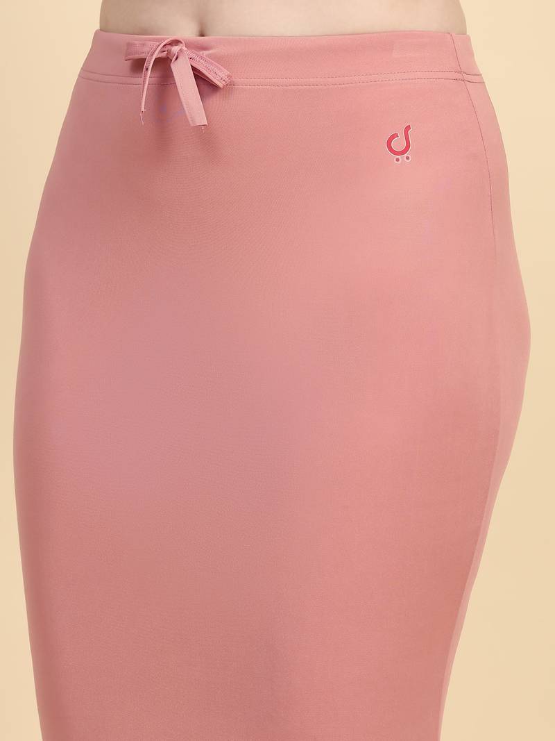 Pink Lycra Spandex Saree Shapewear Skirt Petticoat for Women