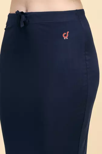 Navy Blue Lycra Spandex Saree Shapewear Skirt Petticoat for Women