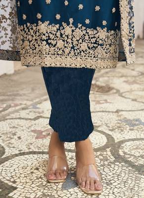 Navy Blue Designer Salwar Suit Set with Dupatta 3