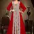Maroon color Handmade Moroccan Kaftan with hijjab