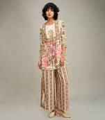 Beige  mehr embellished kurta set