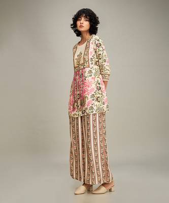 Beige  mehr embellished kurta set 3