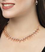 Women gold-plated american diamond-studded handcrafted jewellery set