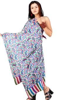 Colorful Paisley Designs Reversible Kashmiri Stole Deepawali Special Gift 106
