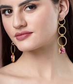 women gold-plated mother of pearl handcrafted drop earrings