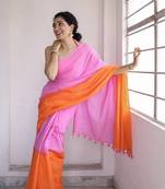 Exclusive Pink Pure Cotton Saree