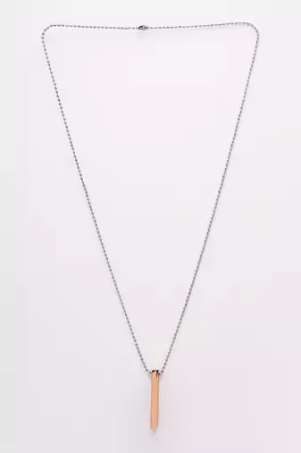 Men copper plated geomatric pendent with chain
