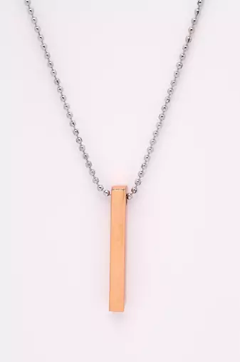 Men copper plated geomatric pendent with chain