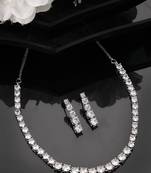 Women's silver plated cz stone handcrafted jewellery set