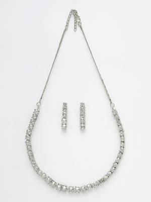 Women's silver plated cz stone handcrafted jewellery set 4