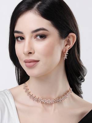 Women gold plated cz stone handcrafted jewellery set 2