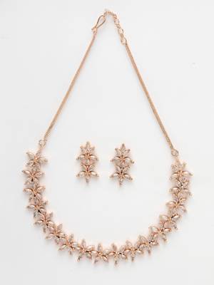 Women gold plated cz stone handcrafted jewellery set 3