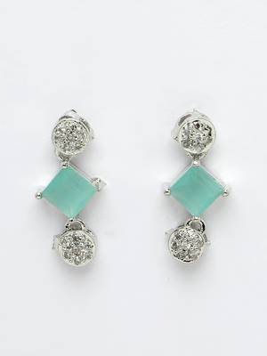 Women silver plated & blue cz stone handcrafted jewellery set 4