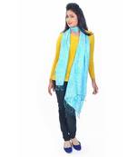 Paisleys N Bootis Design Turquoise Kashmiri Stole Diwali Special Gift 119