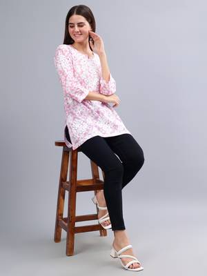 hand embroidered pink mal-mal lucknowi chikankari top 5