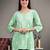 Seva chikan hand embroidered green rayon lucknowi chikankari top