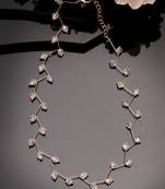 Women rhodium-plated zigzag necklace