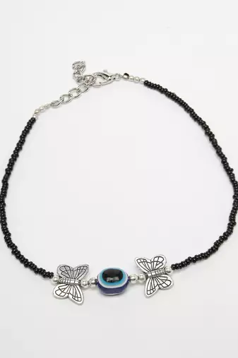 Women's evil eye black anklets