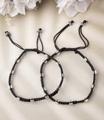 Women's evil eye adjustable black anklets